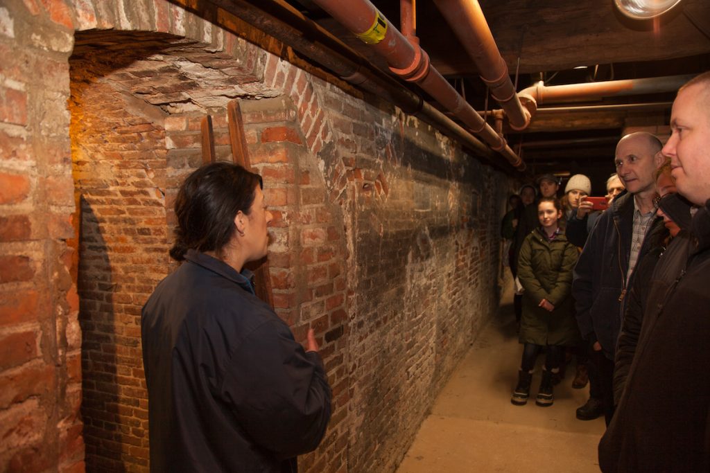 A guided tour of the crypt beneath Old North Church.
