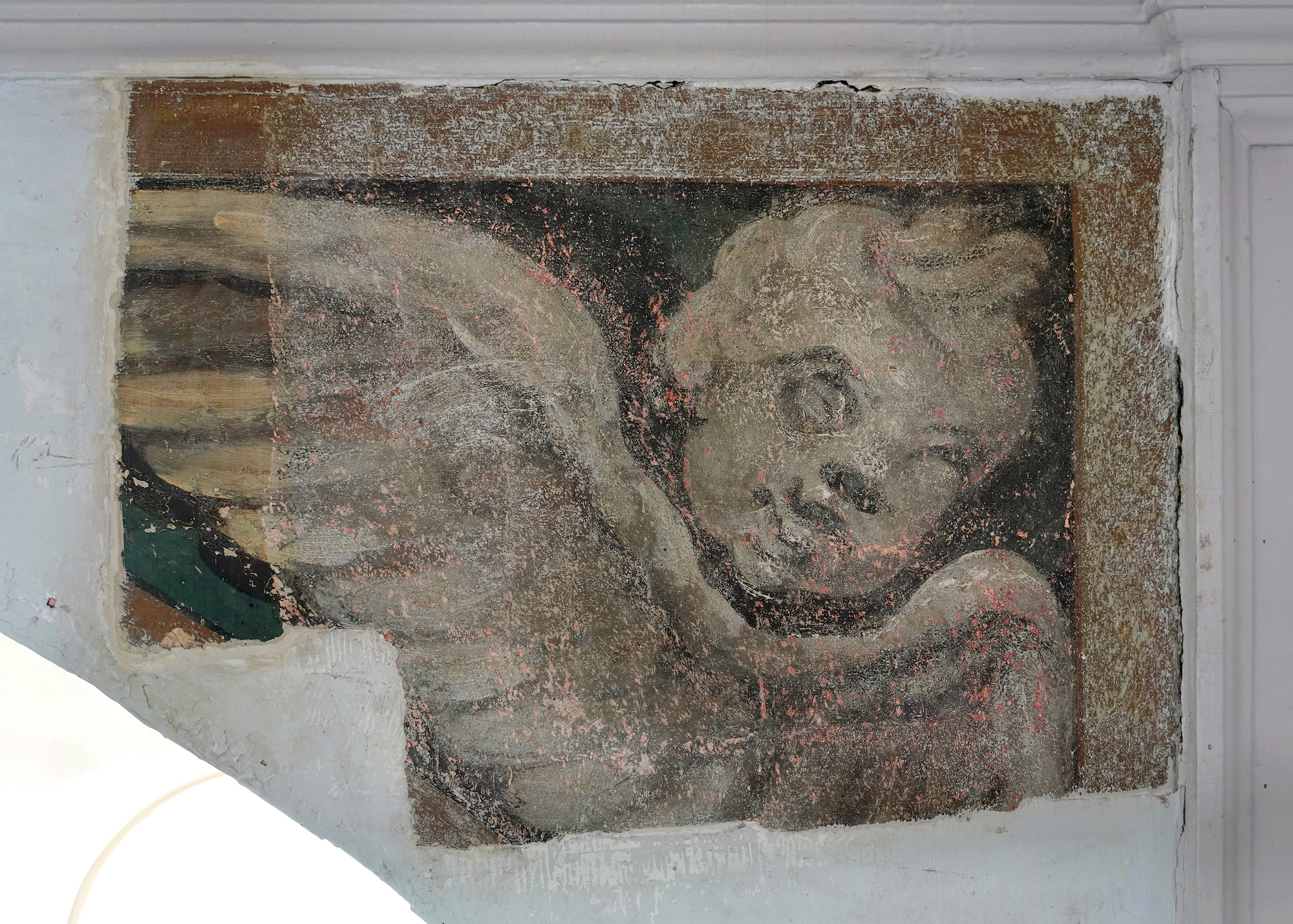 Photo of an uncovered angel painting on October 2 2024