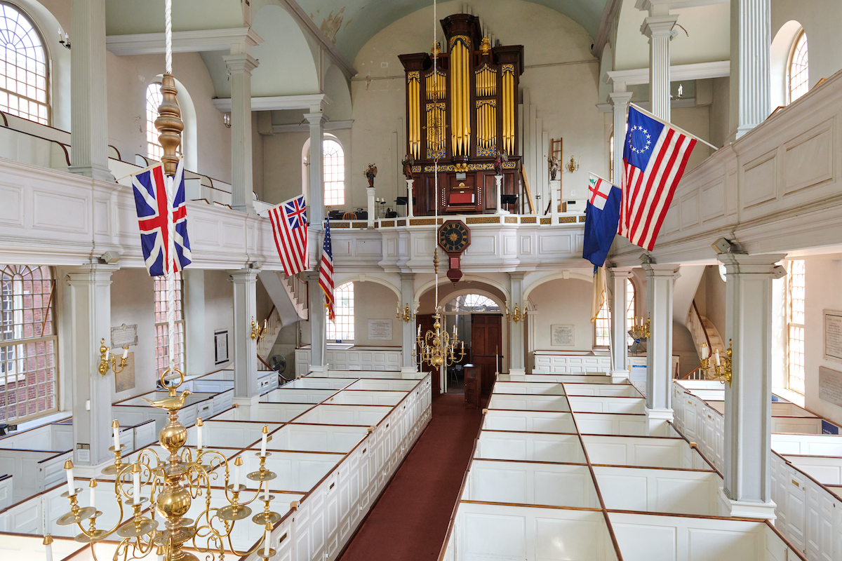 The sanctuary of Old North Church in Boston