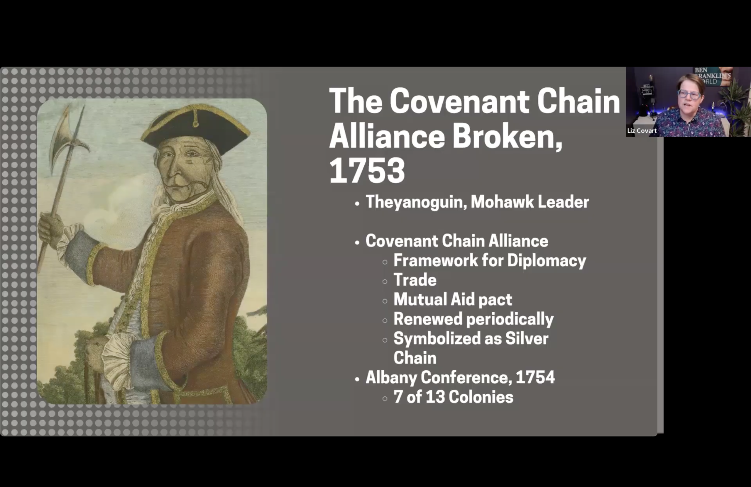 A screenshot of our Speaker Series with Liz Covart